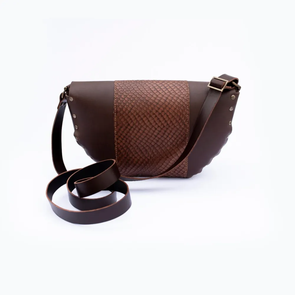 New La Gorgona Bolso piel con estampado de serpiente