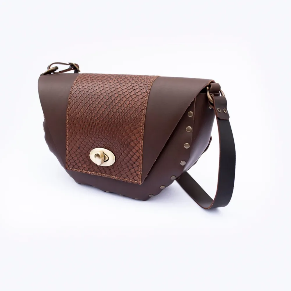 New La Gorgona Bolso piel con estampado de serpiente