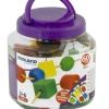 Bote de formas ensartables 35 mm (60 piezas + 10 cordones)
