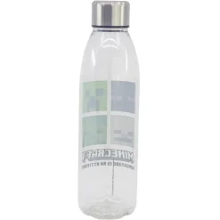 Botella Transparente Aqua Minecraft con Tapón De Seguridad 980ml