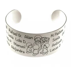 Brazalete De Plata De Ley Maestra Personalizado Con Nombres