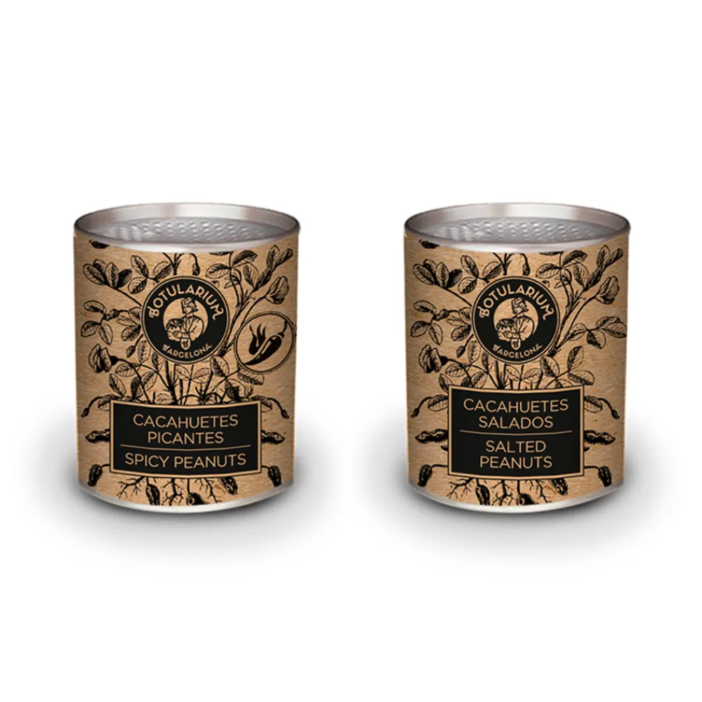 New Botularium Cacahuetes picantes y Cacahuetes salados (Pack con 5 latitas minibar de cada)