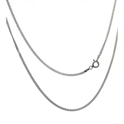 Cadena Barbada De Plata De Ley 45 Cm.