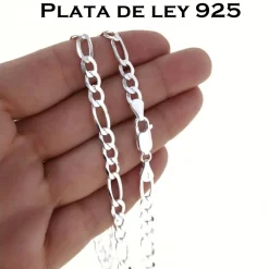 Hot Cadena De Plata De Ley Alternada 3+1 50 Cm.