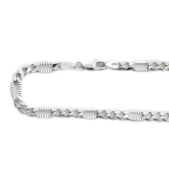Best Cadena De Plata De Ley 3 + 1 Lapidada 60 Cm.