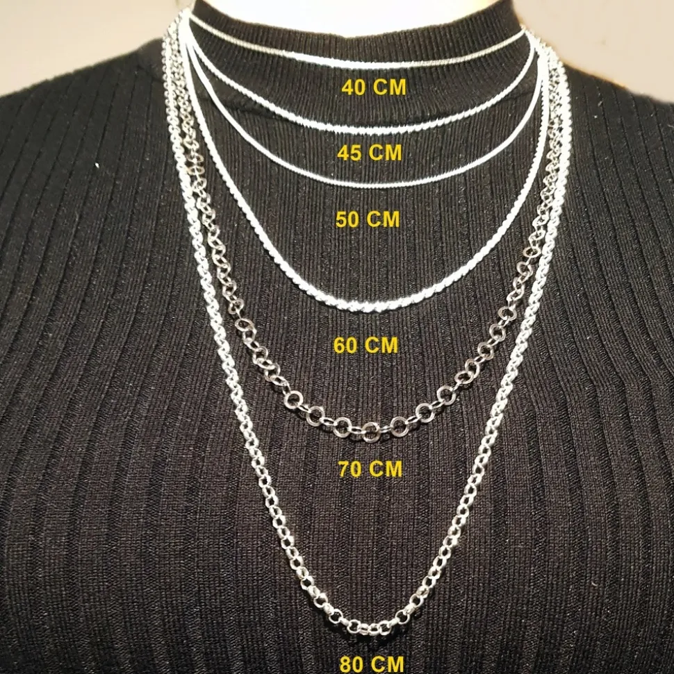 Cadena De Plata Rh De 50 Cm.