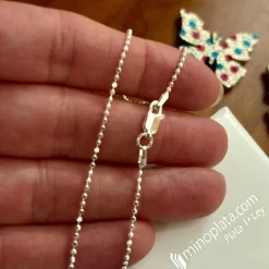 Cadena Diamantada De Plata De Ley 40 Cm.