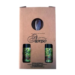 Caja de 2 Botellas de 70 cl de Sidra Natural Tradicional + 1 vaso grabado "Alonso"