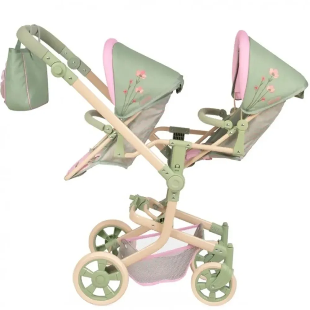 New Decuevas Toys Carrito Gemelar para Muñecas Botanic Plegable Multiposición 91 cm. - Decuevas