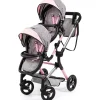 Discount Claudio Reig Carro de Muñecas Gemelar Neo color Rosa - gris ajustable - Reig
