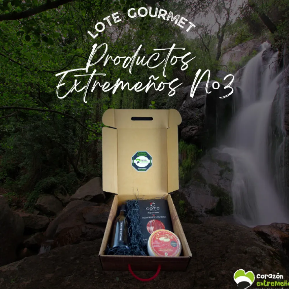 Corazón Extremeño Cesta Regalo Navidad Lote Productos Extremeños Nº3