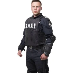 Clearance Disfraces Lucero Chaleco SWAT Adulto – Accesorio Disfraz Policial Negro 58x64 cm