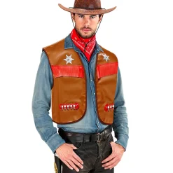 Chaleco Vaquero Cowboy Marrón Adulto