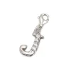 Charm De Plata De Ley Rodiada Letra J