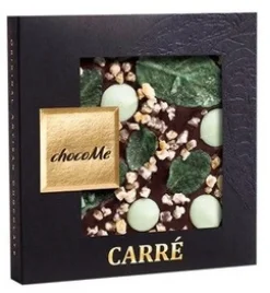 chocoMe - Chocolate Negro V66% con Hojas de Hierbabuena, Ralladura de Limón y Chocolate de Lima 50 g