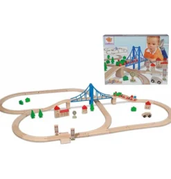 Circuito de Tren Madera Infantil con Puente