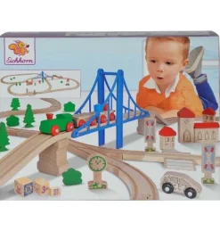 Circuito de Tren Madera Infantil con Puente