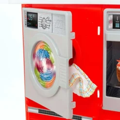 Cocina Infantil gourmet electrónica Roja con luces, sonidos y grifo
