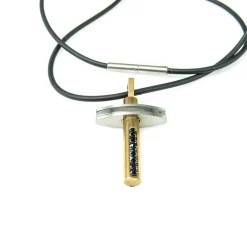 Clearance Colgante Acero Cruz Piedras Combinada Y Cordon De Caucho