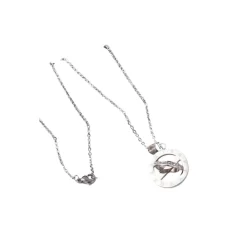 Creatulote Colgante Anillos Romanos con Strass. Collar 44 cm