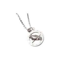 Creatulote Colgante Anillos Romanos con Strass. Collar 44 cm