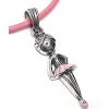 Colgante Bailarina De Plata Con Esmalte Rosa