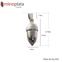 Colgante Bellota De Plata De Ley 20Mm