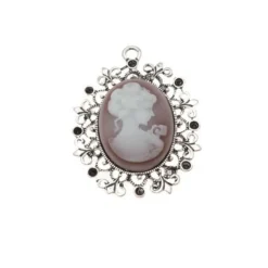 Clearance Creatulote Colgante Camafeo con filigrana - 20 mm diámetro
