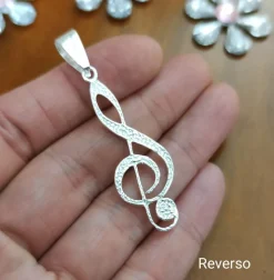 Colgante Clave De Sol De Plata De Ley