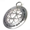 Colgante Corazones Calados Grabado De Plata