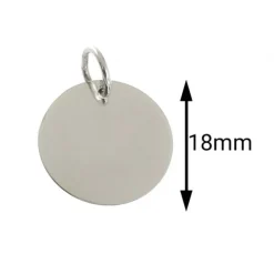 Colgante Círculo De Plata 18 Mm. Para Personalizar