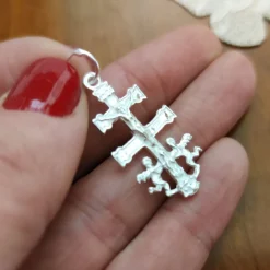 Clearance Colgante Cruz De Caravaca De Plata De Ley 3 Cm.
