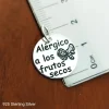Colgante De Plata Alérgico A Los Frutos Secos18 Mm.