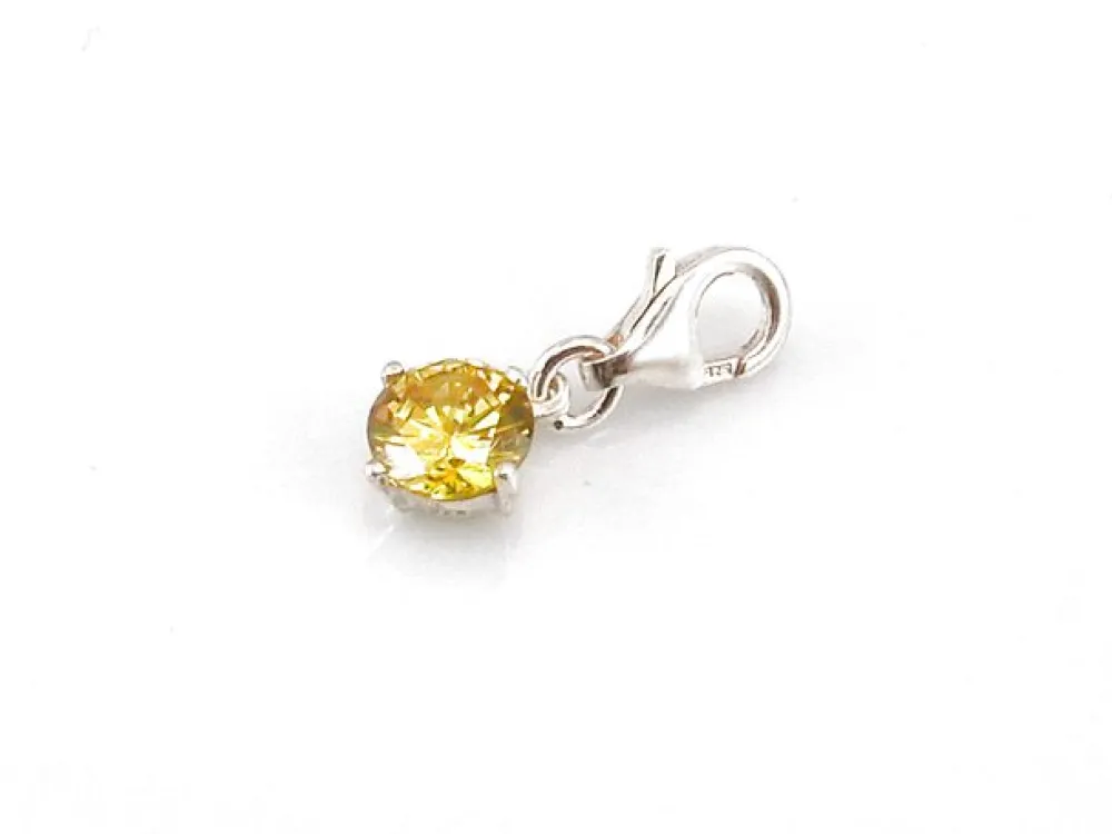 Online Colgante De Plata Estilo Charms Cristal Amarillo