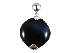 Clearance Colgante De Plata Rh Con Piedra Azul Oscuro Ojo De Gato