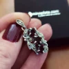 Colgante Estilo Antiguo De Plata Vieja Con Granates Y Marquesita