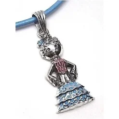 Colgante Flamenca De Plata De Ley Y Esmalte Azul