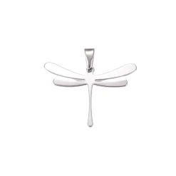 Sale Creatulote Colgante Libélula de acero inoxidable - 32x45x1 mm con collar 46.5 cm