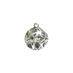 Colgante Llamador de Ángel con cascabel calado de flores 18 mm