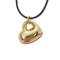 Colgante Llamador de Ángeles en forma de corazón bañado en oro