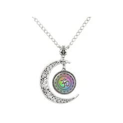 Colgante Media Luna con Om de aleación de metales