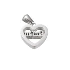 Hot Creatulote Colgante pequeño "Mama" en forma de corazón - 15 x 15 x 3.5 mm