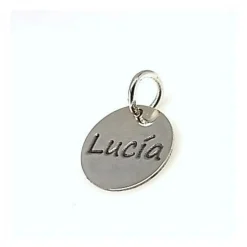 Colgante Personalizado Con Nombre O Palabra De Plata 12 Mm.