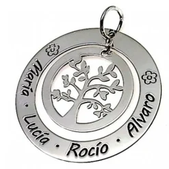Colgante Árbol De La Vida Con Nombres De Plata