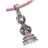 Colgante Sevillana De Plata De Ley Con Esmalte Rosa