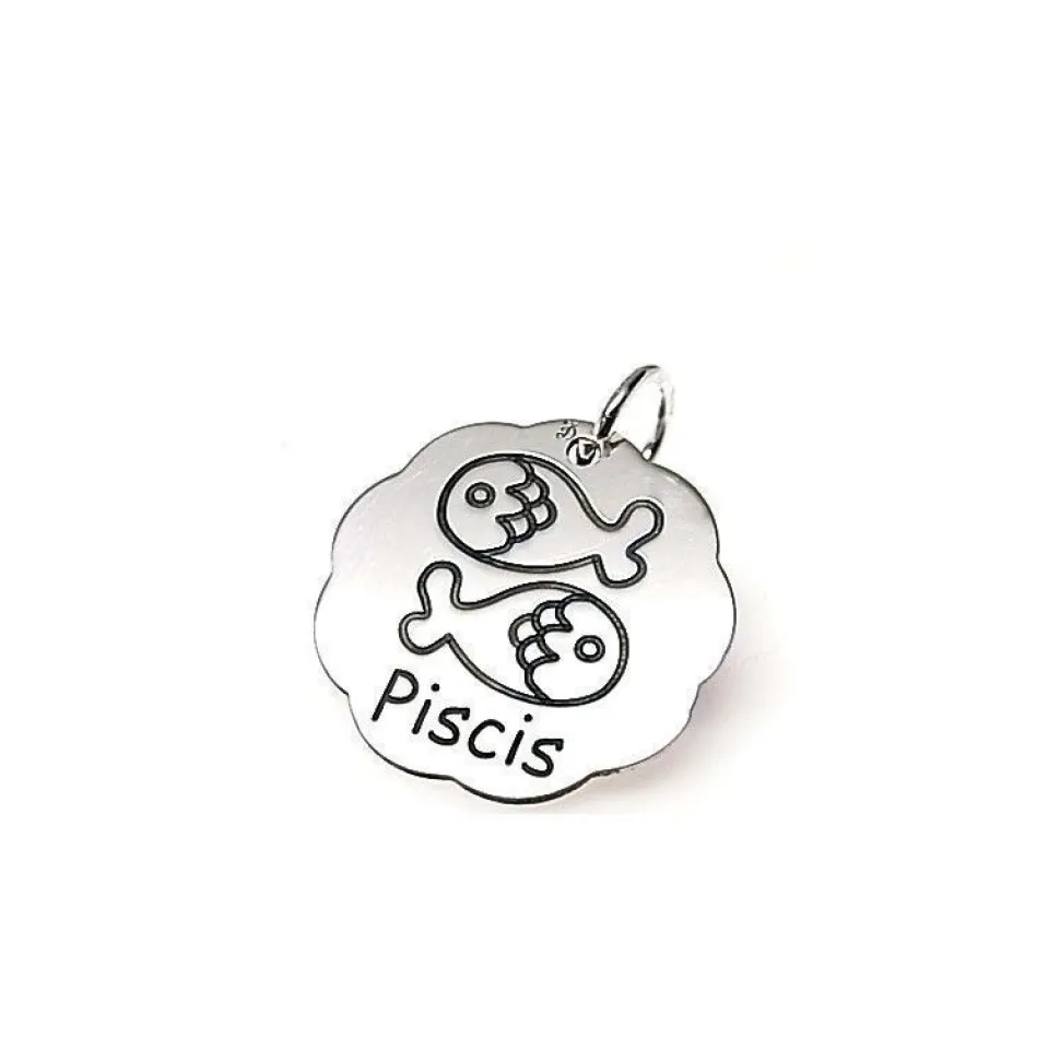 Colgante Signo Del Zodiaco Piscis De Plata De Ley