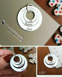 Outlet Colgante Tres Aros De Plata De Ley Personalizado