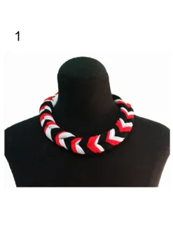 Collar artesanal mujer de tejido elástico