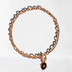 Collar Cadena Colgante Negro flor