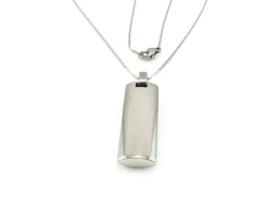 Collar Con Placa En Brillo De Acero Inoxidable
